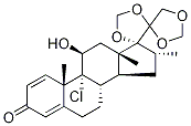 9-Chloro-11β-hydroxy-16α-methyl-17,20:20,21-bis(methylenedioxy)-pregn-1,4-dien-3-one, , 结构式