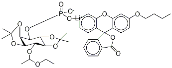 O-(N-BUTYLFLUORESCEIN)-O-{3-[6-O-(D,L-1-ETHOXYETHYL)-1,2:4,5-BIS-O-(1-METHYLETHYLIDENE)-D,L-MYO-INOSITOL]}PHOSPHATE, LITHIUM SALT Structure