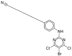 4-[(5-Bromo-4,6-dichloro-2-pyrimidinyl)amino]benzonitrile-13C3 Structure