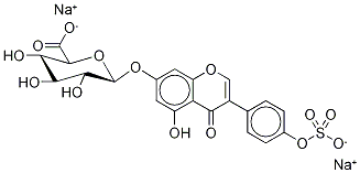 Genistein 7-β-D-Glucuronide 4’-Sulfate Disodium Salt Struktur