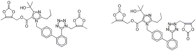 Olmesartan Bis-medoxomil
(1H-1-Medoxomil + 2H-2-Medoxomil Mixture) Structure
