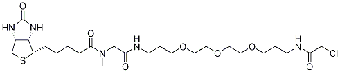 N'-(13-ChloroacetaMido-4,7,10-trioxatridecanyl)-N-Methyl-N-biotinylglycinaMide Structure