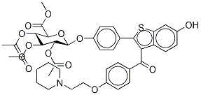 Methyl Raloxifene-d4 4'-(2,3,4-Tri-O-acetyl-β-D-glycopyranuronate) Structure