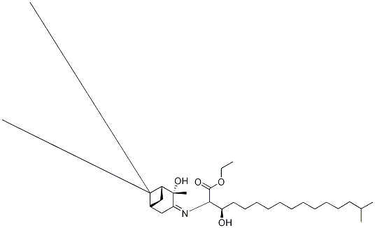 3-Hydroxy-2-[(E)-[(1S,2S,5S)-2-hydroxy-2,6,6-triMethylbicyclo[3.1.1]hept-3-ylidene]aMino]-15-Methyl-hexadecanoic Acid Ethyl Ester Structure