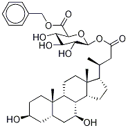 24-Nor Ursodeoxycholic Acid-d5 1-O-Acyl-β-D-glucuronide Benzyl Ester Structure