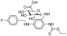 1-Deoxy-1-[[2-[(ethoxycarbonyl)aMino]-5-[[(4-fluorophenyl)Methyl]aMino]pheny-d4l]aMino] β-D-Glucopyranuronic Acid 化学構造式