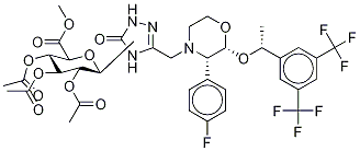 Aprepitant 2,3,4-Tri-O-acetyl-β-Glucuronide Methyl Ester Structure