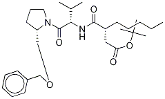 3-(R)-[1-(2-(S)-Benzyloxymethyl-pyrrolidine-1-carbonyl)-2-(S)-methyl-propylcarbamoyl)-octanoic Acid tert-Butyl Ester Structure