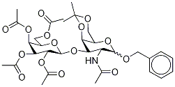 Benzyl 2-Acetamido-2-deoxy-4,6-O-isopropylidene-4-O-(2,3,4,6- tetra-O-acetyl--D-galactopyranosyl)-D-galactopyranoside 结构式