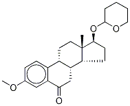 3-O-Methyl 6-Keto 17β-Estradiol-d2 17-O-Tetrahydropyran, , 结构式