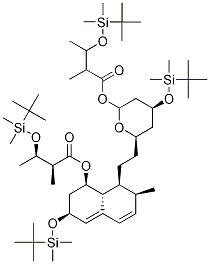 6-(2-Methyl-3-hydroxy-oxobutyl) 3”-Hydroxy Pravastatin Lactone Tetra(tert-ButyldiMethylsilyl) Ether Struktur