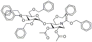 2,3-O-Acetyloxy-2',3',4',6,6'-penta-O-benzyl-4-O-D-glucopyranosyl N-Benzyloxycarbonyl-deoxynojiriMycin (α/β Mixture) Struktur
