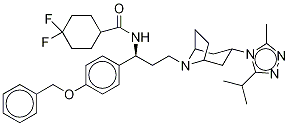 4,4-Difluoro-N-[(1S)-1-(4-benzyloxyphenyl)-3-[(3-exo)-3-[3-Methyl-5-(1-Methylethyl)-4H-1,2,4-triazol-4-yl]-8-azabicyclo[3.2.1]oct-8-yl]propyl]-cyclohexanecarboxaMide Structure