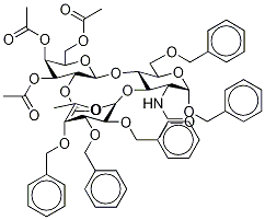 Benzyl 2-AcetaMido-6-O-benzyl-3-(2,3,4-tri-O-benzyl-β-L-fucopyranosyl) -4-(2,3,4,6-tetraacetate-β-D-galactopyranosyl)-2-deoxy-α-D-glucopyranoside Structure