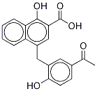 1-Hydroxy-4-((5-acetyl-2-hydroxy)phenylmethyl)-2-naphthalenecarboxylic Acid Struktur