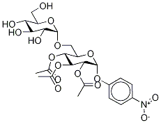 4-Nitrophenyl 2,3,4-Tri-O-acetyl-6-O-α-D-glucopyranosyl-α-D-glucopyranoside Struktur