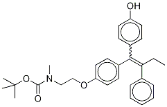 N-Boc-N-desmethyl-4-hydroxy Tamoxifen (E/Z Mixture) Structure