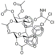 3,4,6-Tri-O-acetyl-2-O-(2’,3’,4’-tri-O-benzoyl-α-L-fucopyranosyl)-galactopyranosyl Trichloroacetimidate
 Structure