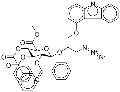 4-[1'-(3'-Azido-1',2'-propanediol)]carbazole 2'-O-(Tri-O-benzoyl-β-D-Glucuronide Methyl Ester) Structure