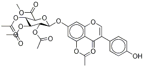 5-O-Acetyl Genistein 7-(Tri-O-acetyl-β-D-glucuronic Acid Methyl Ester) 结构式