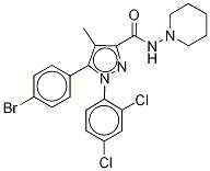 1-(2,4-Dichlorophenyl)-5-(4-broMophenyl)-4-Methyl-N-(piperidin-1-yl)-1H-pyrazole-3-carboxaMide, , 结构式