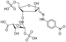 2,5-Anhydro-4-O-(2-O-sulfo-α-L-idopyranuronosyl)-D-mannose 1-[(4-Nitrophenyl)hydrazone] 6-(Hydrogen sulfate) Triammonium Salt Hydrate Struktur