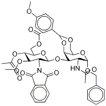Benzyl 2-(Acetylamino)-2-deoxy-3-O-[3,4,6-tri-O-acetyl-2-deoxy-2-phthalimido-β-D-glucopyranosyl]-4,6-O-(p-methoxy)-benzylidene-α-D-galactopyranoside Structure