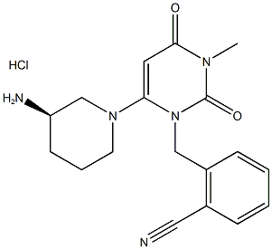 (R)-2-{[6-(3-AMinopiperidin-1-yl)-3-Methyl-2,4-dioxo-3,4-dihydropyriMidin-1(2H)-yl]Methyl}benzonitrile hydrochloride Struktur