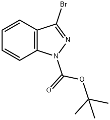 3-ブロモインダゾール-1-カルボン酸TERT-ブチル 化学構造式