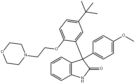 3-(5-tert-Butyl-2-(2-morpholinoethoxy)phenyl)-3-(4-methoxyphenyl)indolin-2-one Structure