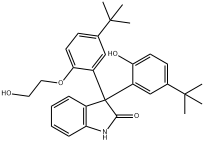 3-(5-tert-Butyl-2-(2-hydroxyethoxy)phenyl)-3-(5-tert-butyl-2-hydroxyphenyl)indolin-2-one Structure