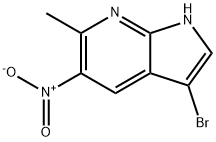3-溴-6-甲基-5-硝基-7-氮杂吲哚,1000340-20-4,结构式