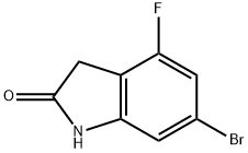 6-ブロモ-4-フルオロインドリン-2-オン 化学構造式