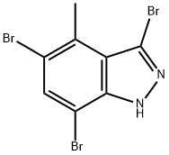 4-METHYL-3,5,7-TRIBROMO (1H)INDAZOLE 结构式