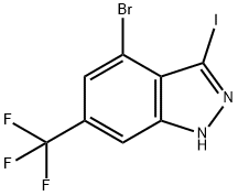 4-BROMO-3-IODO-6-(TRIFLUOROMETHYL) (1H)INDAZOLE Struktur