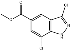 3,7-DICHLORO-5-(1H)INDAZOLE CARBOXYLIC ACID METHYL ESTER Structure