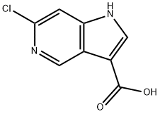 6-クロロ-1H-ピロロ[3,2-C]ピリジン-3-カルボン酸 化学構造式