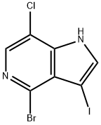 4-溴-7-氯-3-碘-1H-吡咯并[3,2-C]吡啶, 1000341-91-2, 结构式