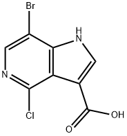 7-BROMO-4-CHLORO-5-AZAINDOLE-3-CARBOXYLIC ACID Structure