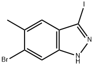 6-BROMO-3-IODO-5-METHYL-1H-INDAZOLE, 1000342-51-7, 结构式