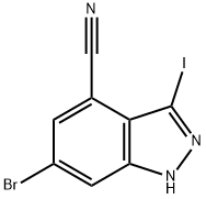 6-BROMO-3-IODO-4-CYANO (1H)INDAZOLE Structure