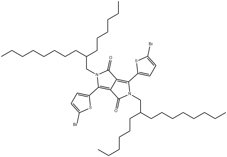 2,5-Di(HD)-3,6-di(5-broMothiophen)diketopyrrolopyrrole Struktur