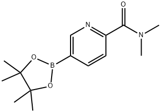 N,N-二甲基-5-(4,4,5,5-四甲基-1,3,2-二氧杂环戊硼烷-2-基)吡啶酰胺, 1006876-27-2, 结构式