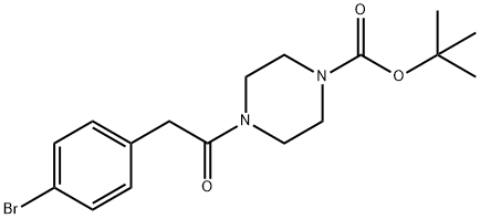 叔-丁基 4-(2-(4-溴苯基)乙酰基)哌嗪-1-羧酸酯, 1007210-75-4, 结构式