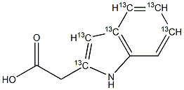 1H-吲哚-3A,4,5,6,7,7A-<SUP>13</SUP>C<SUB>6</SUB>-3-乙酸, 100849-36-3, 结构式