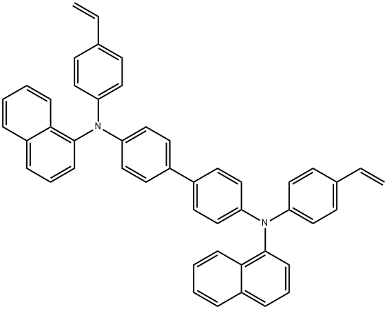 N4,N4'-二(4-乙烯基苯基)-N4,N4'-二-1-萘基联苯-4,4'-二胺 结构式