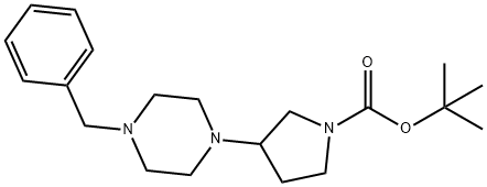 3-[4-苄基-1-哌嗪基]-1-吡咯烷羧酸叔丁酯,1010446-29-3,结构式
