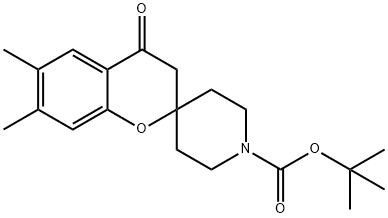 tert-butyl 6,7-diMethyl-4- oxo-3,4-dihydro-1η-spiro[chroMene-2,4'-piperidine]-1'-carboxylate Struktur