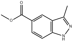 3-甲基-1H-吲唑-5-甲酸甲酯 结构式
