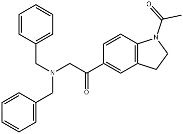 Ethanone, 1-(1-acetyl-2,3-dihydro-1H-indol-5-yl)-2-[bis(phenylMethyl)aMino]- Structure